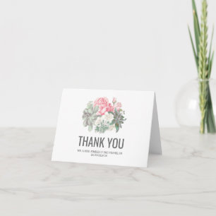 Agradecimento de Casamento com Suculentas e Flores