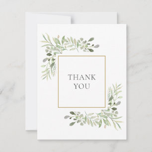 Agradecimento de Casamento com Vegetação em Aquare