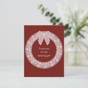 Agradecimento de Casamento Coroa de Renda Elegante