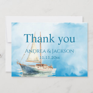 Agradecimento de Casamento de Barco à Vela em Aqua