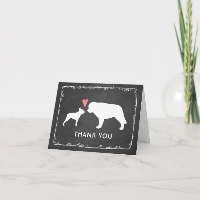 Agradecimento de Casamento de Boston Terrier e São (Frente)