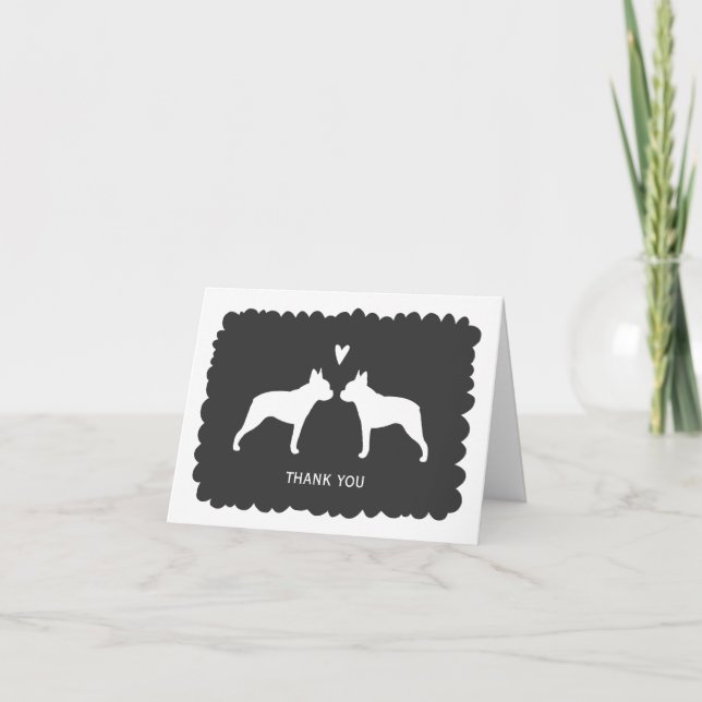Agradecimento de Casamento de Boston Terriers (Frente)