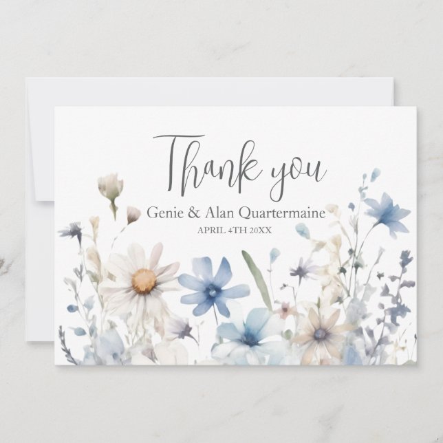 Agradecimento de Casamento de Flores Silvestres Mo (Frente)