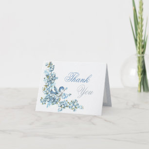 Agradecimento de Casamento de Inverno Pássaros Azu