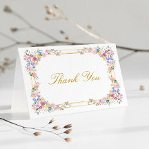 Agradecimento de Casamento de Jardim Floral Elegan
