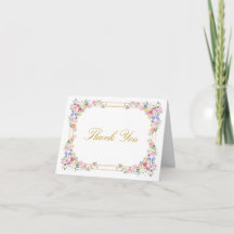 Agradecimento de Casamento de Jardim Floral Elegan