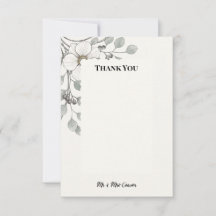 Agradecimento de casamento de Magnólia Branca Cinz