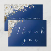 Agradecimento de casamento de rosa branca dourada