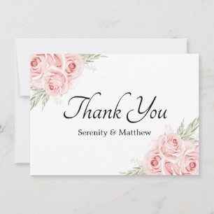 Agradecimento de casamento de rosa cor-de-rosa em 