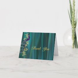 Agradecimento de Casamento Elegante em Seda Azul e