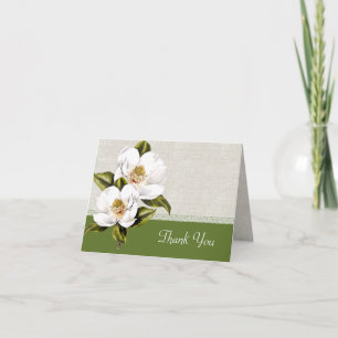 Agradecimento de Casamento Elegantes Magnólias Bra