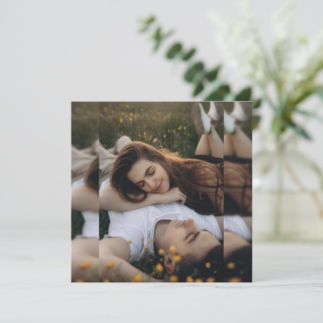 Agradecimento de Casamento em Aquarela Azul (Em pé/Frente)