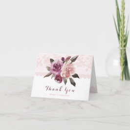Agradecimento de casamento em renda floral em aqua