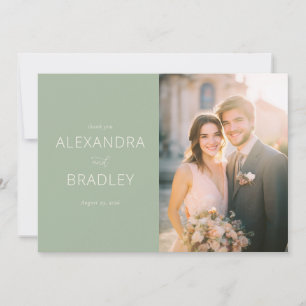 Agradecimento de Casamento em Verde Menta Elegante