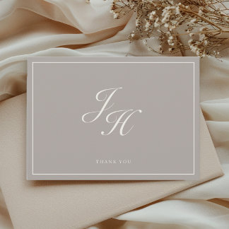 Agradecimento de Casamento Flat Monograma Clássico