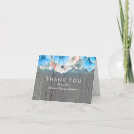 Agradecimento de Casamento Floral Azul Turquesa Rú