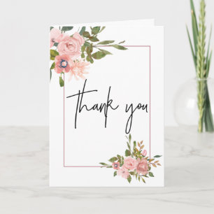 Agradecimento de Casamento Floral Blush e Rose Gol
