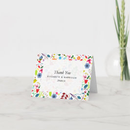 Agradecimento de Casamento Floral Boho Chic Modern
