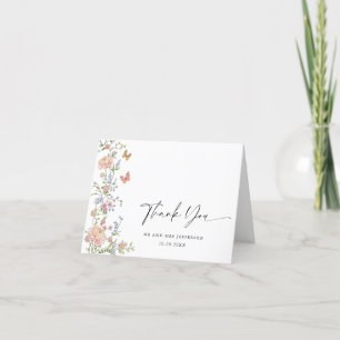 Agradecimento de casamento floral cor de rosa past