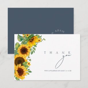 Agradecimento de Casamento Floral de Girassol Boho