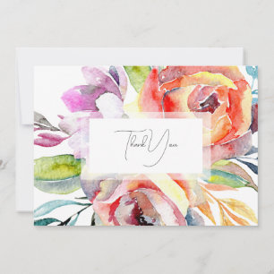 Agradecimento de Casamento Floral em Aquarela Colo