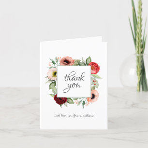 Agradecimento de Casamento Floral em Aquarela Rúst