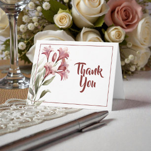 Agradecimento de Casamento Floral Marrom em Aquare