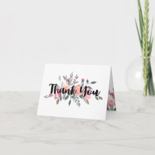 Agradecimento de casamento floral peônia aquarela