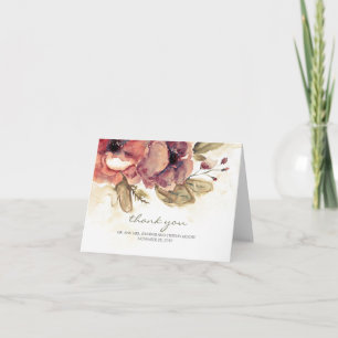 Agradecimento de Casamento Floral Vintage em Aquar