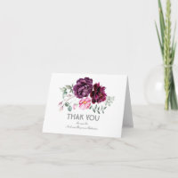 Agradecimento de Casamento Flores de Aquarela de A