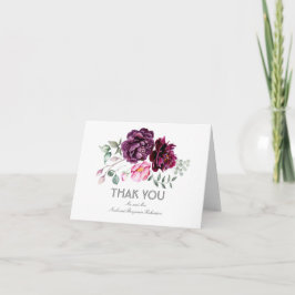 Agradecimento de Casamento Flores de Aquarela de A