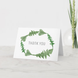 Agradecimento de Casamento Folhagem Aquarela Verde