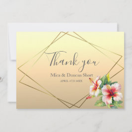 Agradecimento de Casamento Moderno de Hibisco Silv