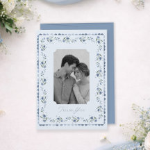Agradecimento de Casamento Nórdico Folk Dusty Blue