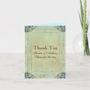 Agradecimento de Casamento Pavão Vintage