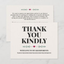 Agradecimento de Casamento Personalizado para Avós