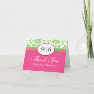 Agradecimento de Casamento Rosa e Verde