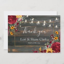 Agradecimento de Casamento Rosa Rústica e Aster