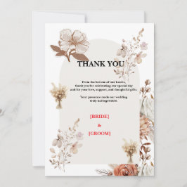 Agradecimento de Casamento Rústico Neutro