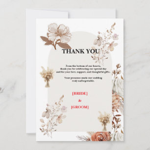 Agradecimento de Casamento Rústico Neutro