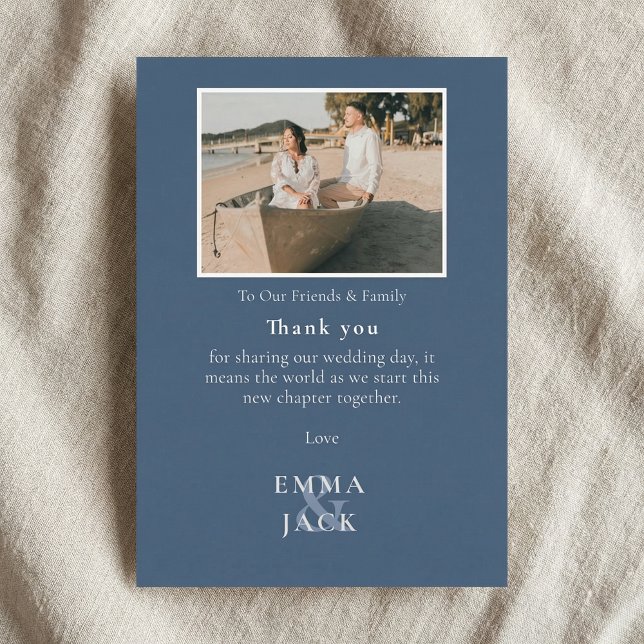 Agradecimento de casamento sincero elegante e come (Heartfelt wedding thank you elegant ampersand card)