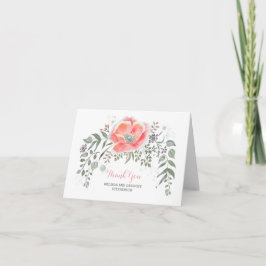 Agradecimento de casamento vintage floral rosa