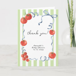 Agradecimento de chá de bebê de tomate em aquarela