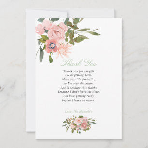 Agradecimento de Chá de Bebê Floral Blush e Sage