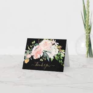 Agradecimento de Chá de Bebê Floral Rosa Elegante