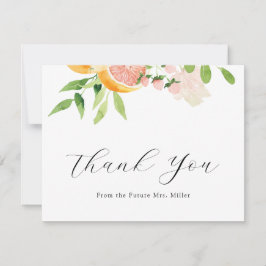 Agradecimento de Chá de Noiva de Citrino Rosa