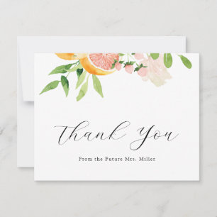 Agradecimento de Chá de Noiva de Citrino Rosa