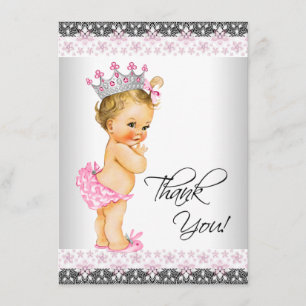 Agradecimento de Chás de Bebê Princesa Vintage