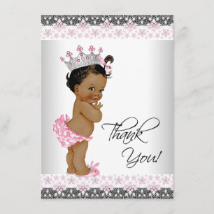 Agradecimento de Chuveiro de Bebê Princesa Étnica