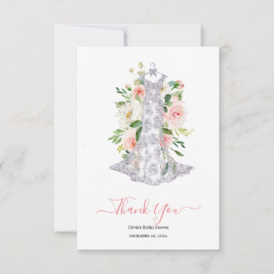 Agradecimento de Chuveiro de Noiva Floral Rosa